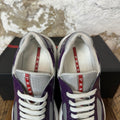 Prada Americas Cup Ciclamino Patent Grey White Sneaker Sz 7