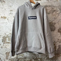 Supreme Navy Box Logo Grey Hoodie Sz XL DS