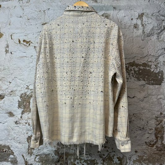 Birth Of Royal Child Diamond Pearl Button Up Cream Sz L