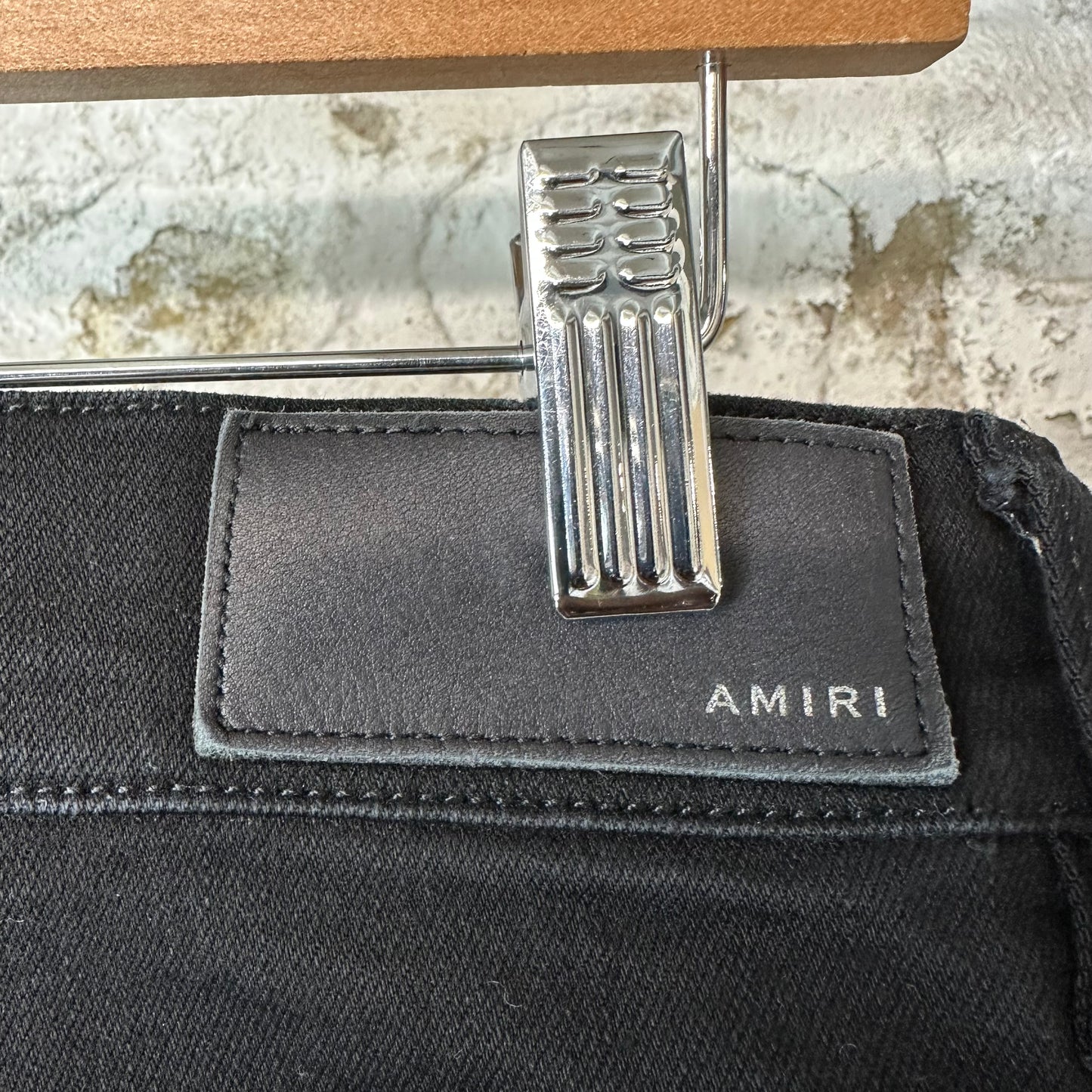 Amiri MX2 Black Patch Black Denim Jeans Sz 30