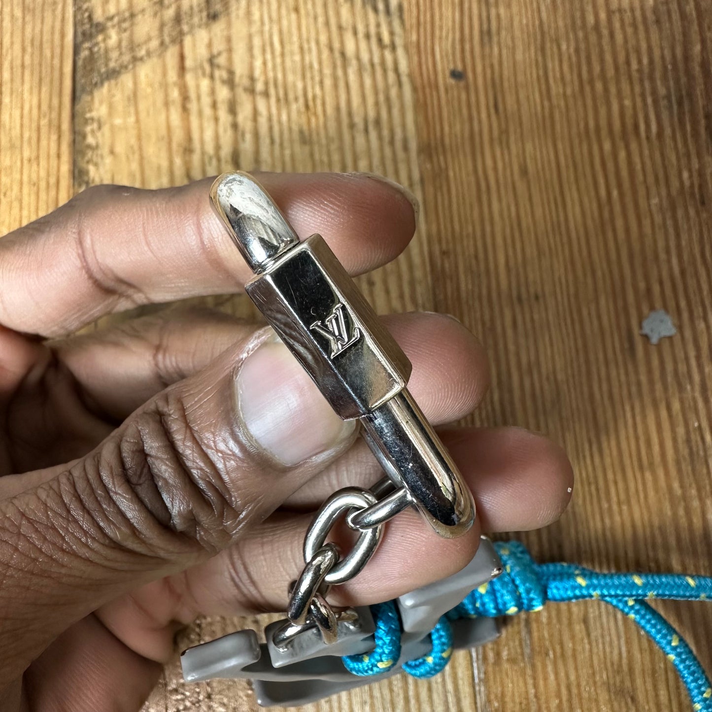 Louis Vuitton Bag Charm Carabiner Blue Key Holder