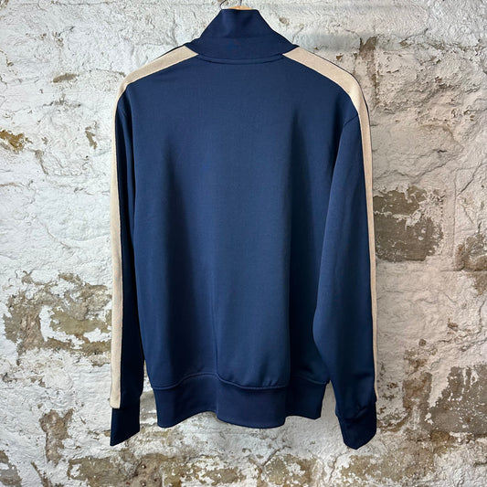 Palm Angels Navy Beige Track Jacket Sz L