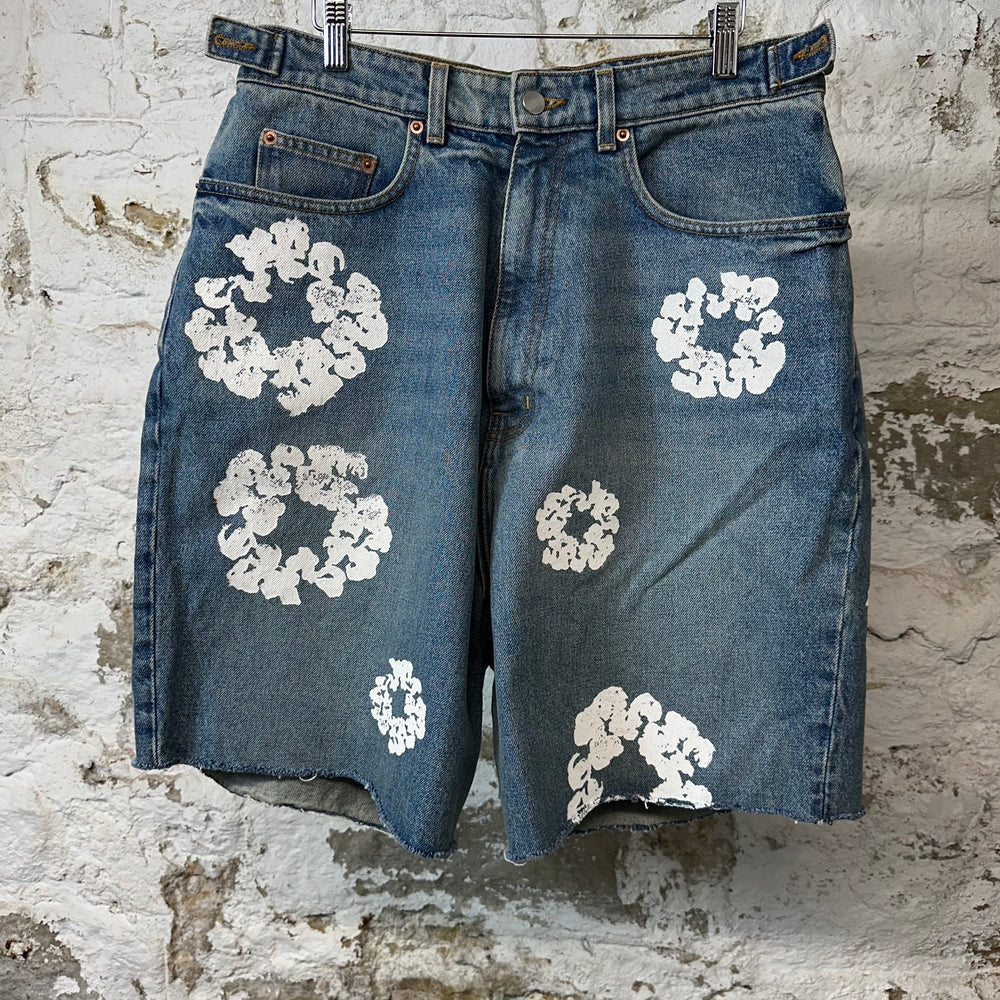 Denim Tears White CW Blue Denim Shorts Sz M