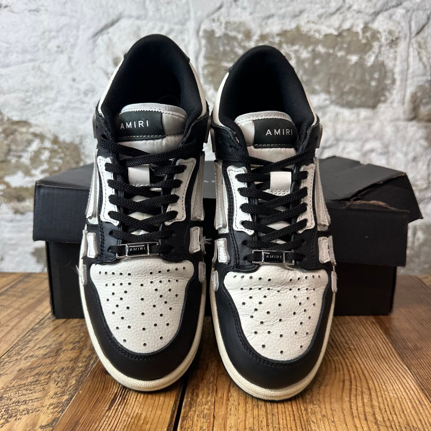 Amiri White Skeleton Black White Sneaker Sz 7 (40)