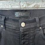 Amiri MX1 Hawaiian Patch Black Denim Jeans Sz 30