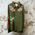 Ready Made Green Wool Parka Jacket Sz L