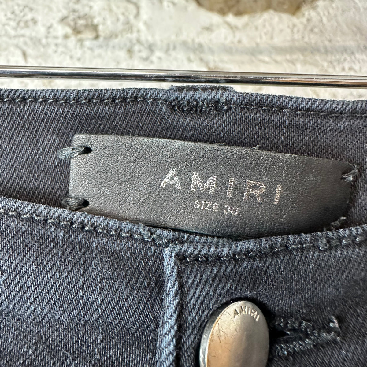 Amiri MX1 Cracked Blue Black Denim Jeans Sz 30
