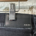 Amiri Varsity 22 Patch Black Denim Jeans Sz 34