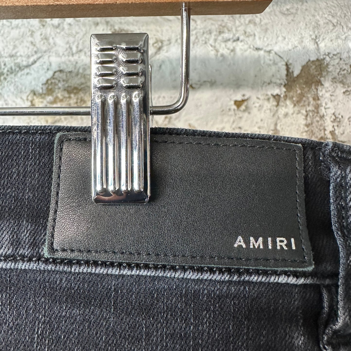 Amiri Varsity 22 Patch Black Denim Jeans Sz 34