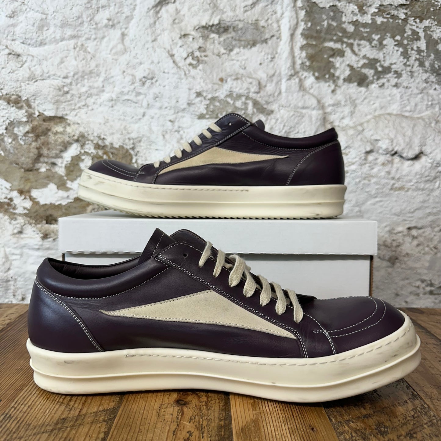 Rick Owens Vintage Plum Milk Strobe Sneaker Sz 15 (48) No Box