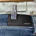 Amiri MX1 Blue Plaid Flannel Dark Blue Denim Jeans Sz 34