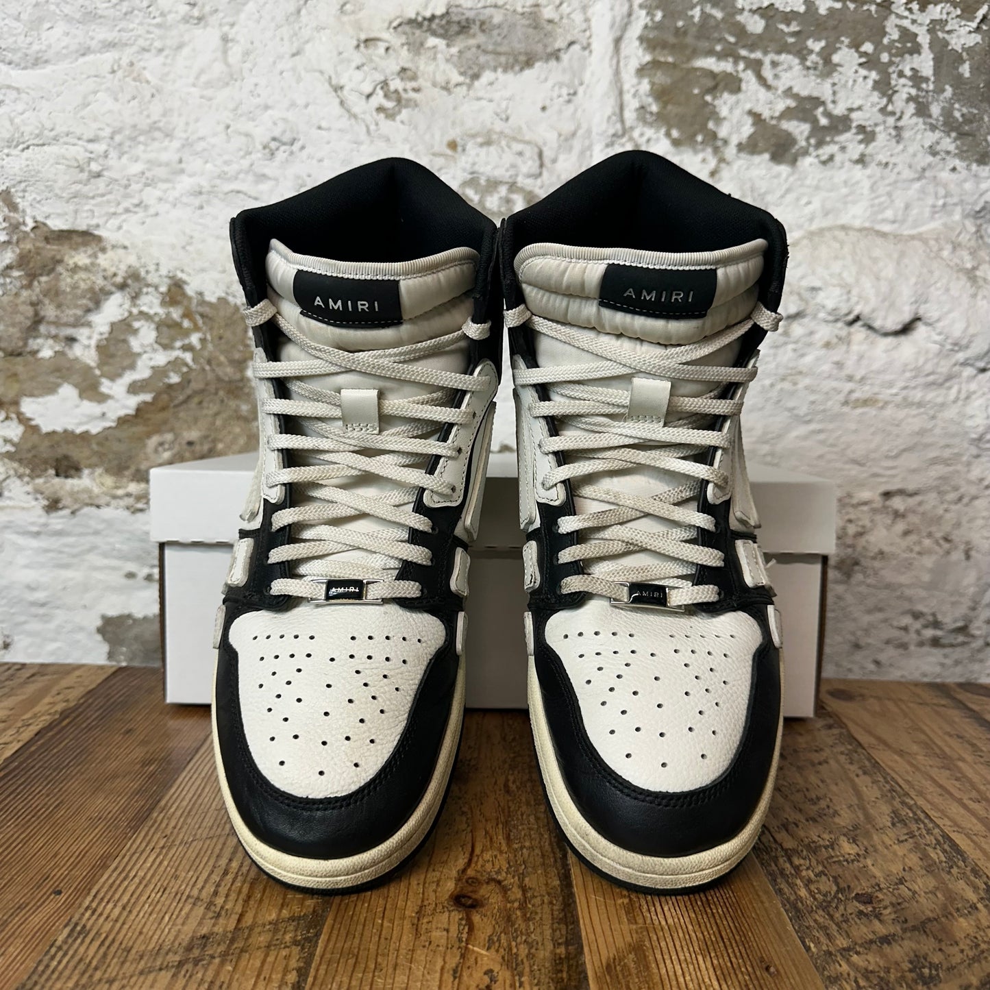 Amiri High White Skeleton Black White Sneaker Sz 10 (43) No Box