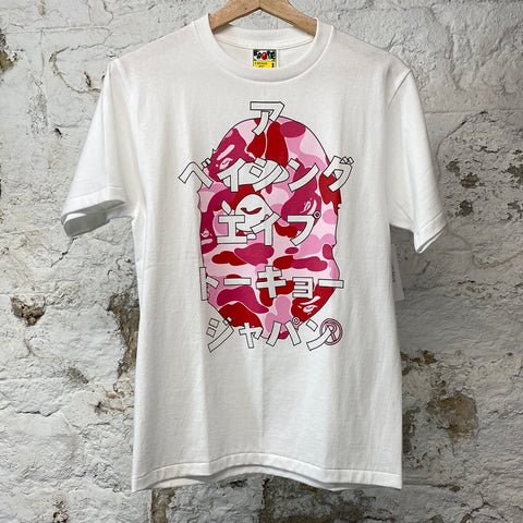 Bape ABC Pink Camo Ape Head Kanji T-shirt