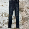 Amiri MX1 Brown Plaid Flannel Black Denim Jeans Sz 29