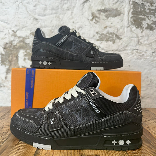 Louis Vuitton Black Denim Monogram Trainer Sneaker Sz 9 (7.5LV)