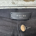 Amiri MX1 Silver Patch Black Denim Jeans Sz 34