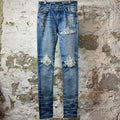Amiri MX1 Sky Blue Cream Blue Denim Jeans Sz 29