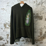 Who Decides War Green Knit Hoodie Sz XS