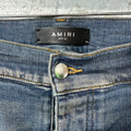 Amiri MX1 Plaid Dirty Blue Denim Jeans Sz 36