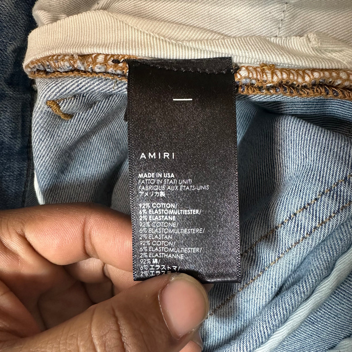 Amiri MX2 Brown Paisley Blue Denim Jeans Sz 30