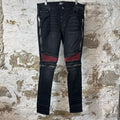 Amiri MX2 Pink Patch Black Denim Jeans Sz 34