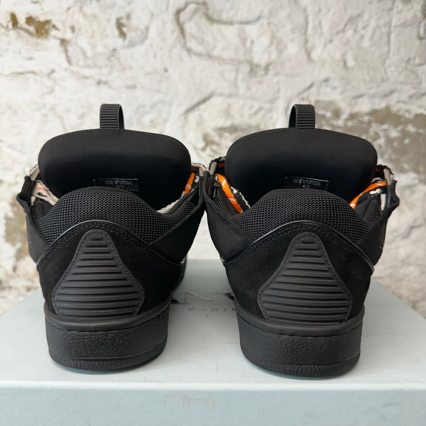 Lanvin Curb Orange White Lace Black Sneaker Sz 10 (43)