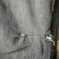 Amiri MX1 Black Leather Gray Denim Jeans Sz 34