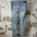 Amiri Distressed Plain Blue Denim Jeans Sz 36