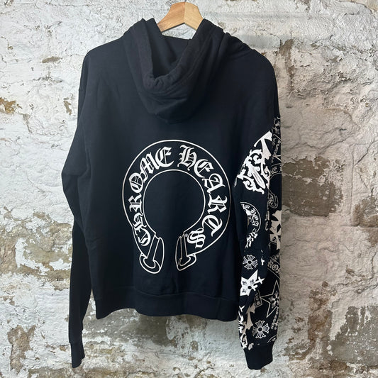 Chrome Hearts Sleeve Stencil Black Hoodie Sz XS