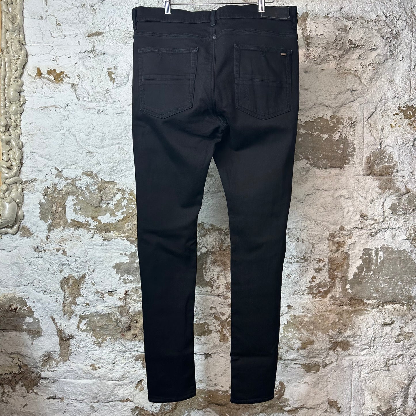 Amiri Plain Black Denim Jeans Sz 36