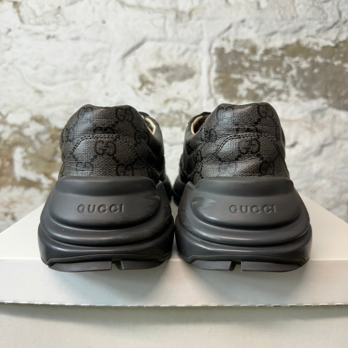 Gucci Rhyton GG Monogram Grey Sneaker Sz 10