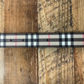Burberry Gold TB Plaid Belt Sz (85/34)