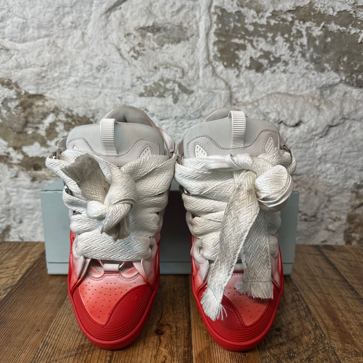 Lanvin Curb White Red Dyed Sneaker Sz 9 (42)