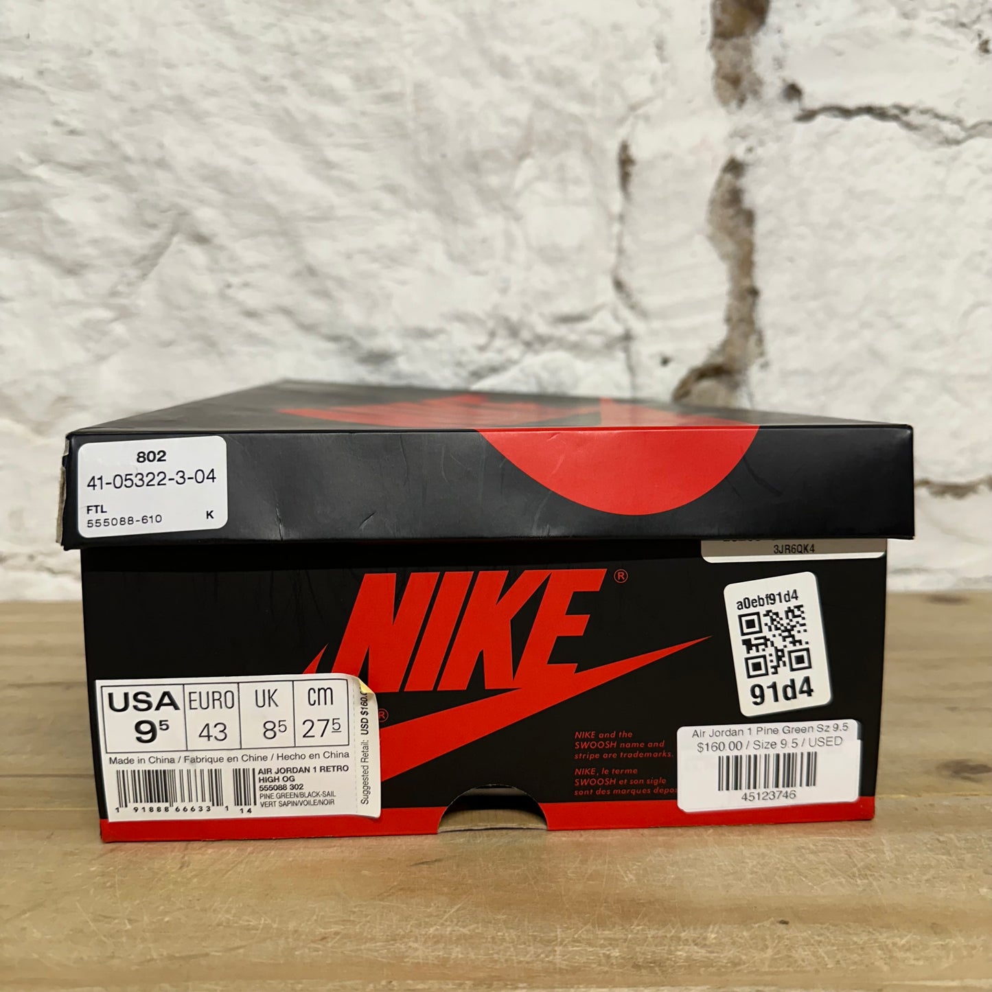 Air Jordan 1 High Pine Green Sz 9.5