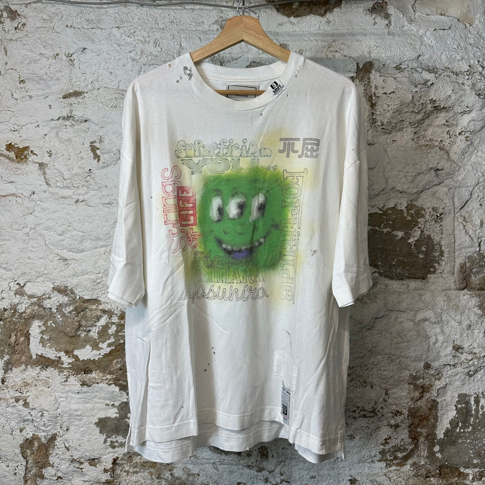 Maison Mihara Superficial White T-Shirt Sz S (46)