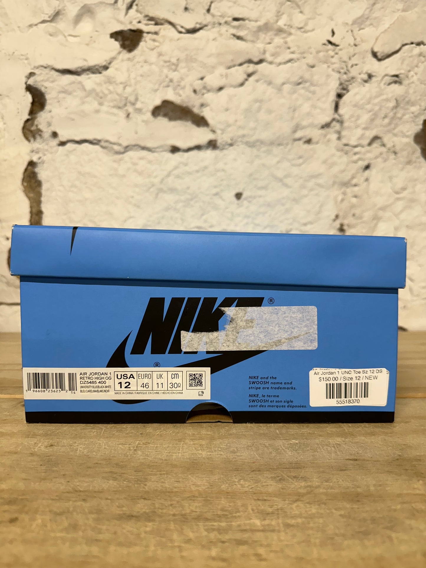 Air Jordan 1 High UNC Toe Sz 12 DS