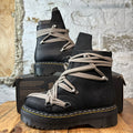Rick Owens 1460 Quad Sole Megalace Boot Black Sz 9
