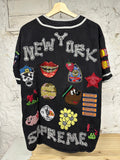 Supreme Black Denim Patch Jersey Sz L