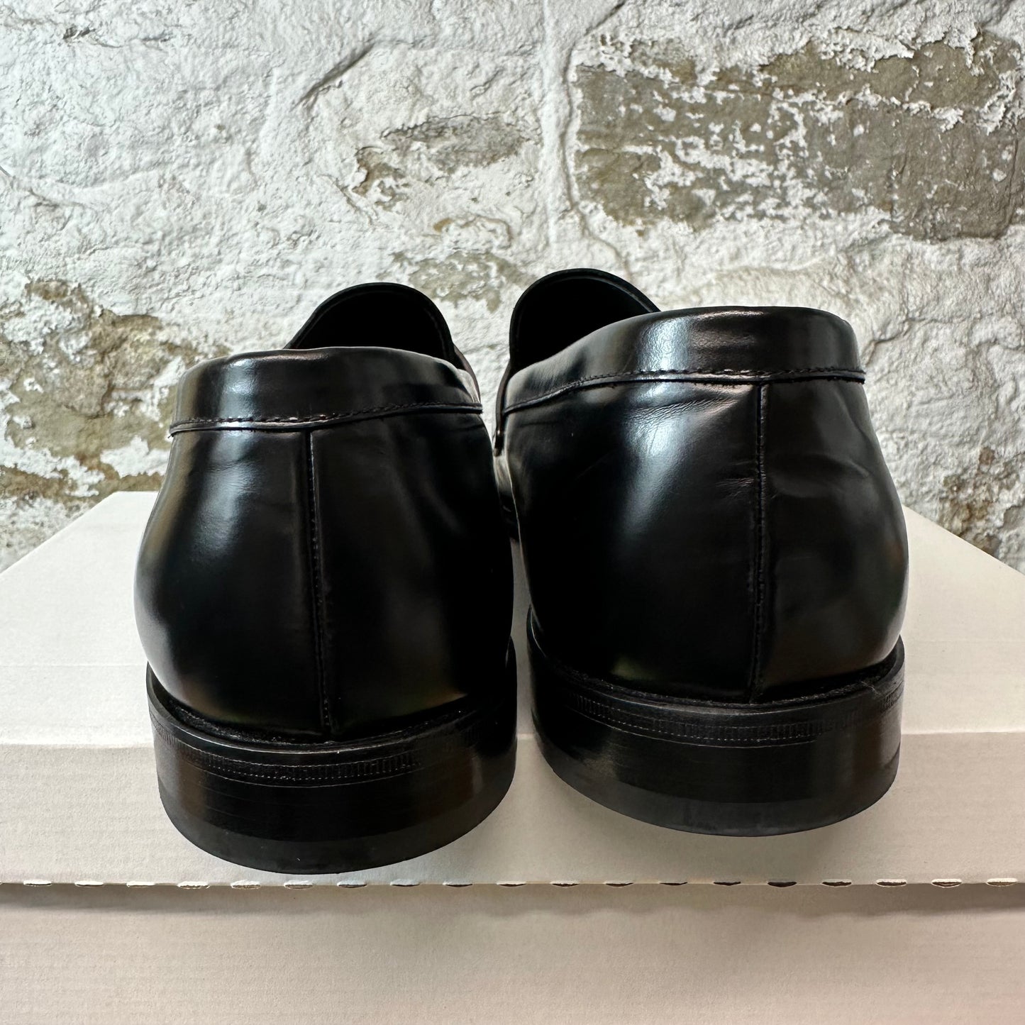 Prada Brushed Leather Black Loafer Sz 13
