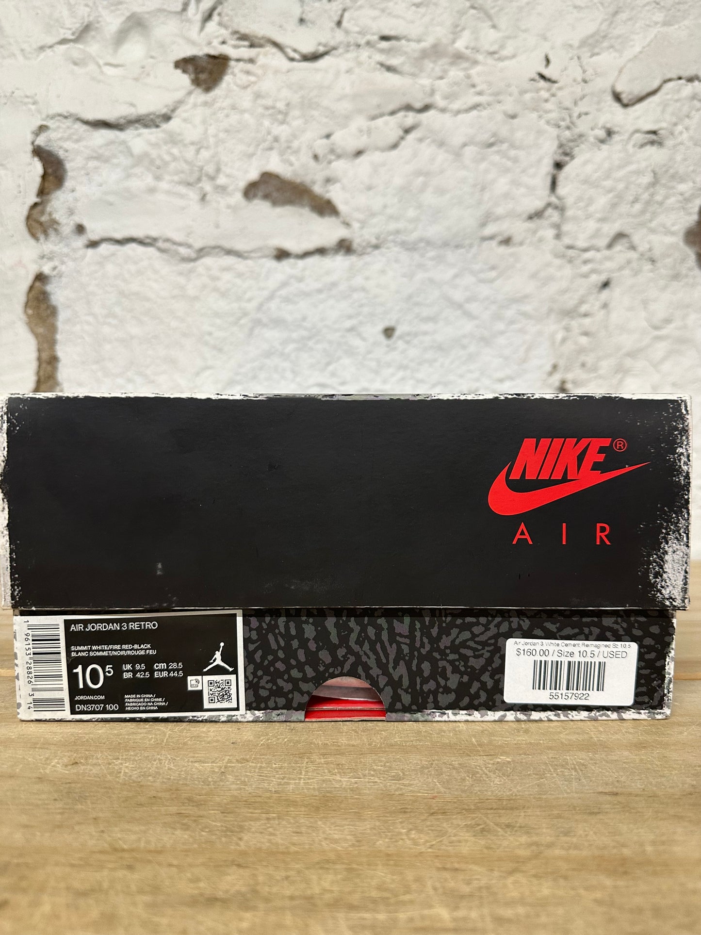 Air Jordan 3 White Cement Reimagined Sz 10.5