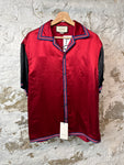 Gucci Black Red GG Back Button Up Sz M