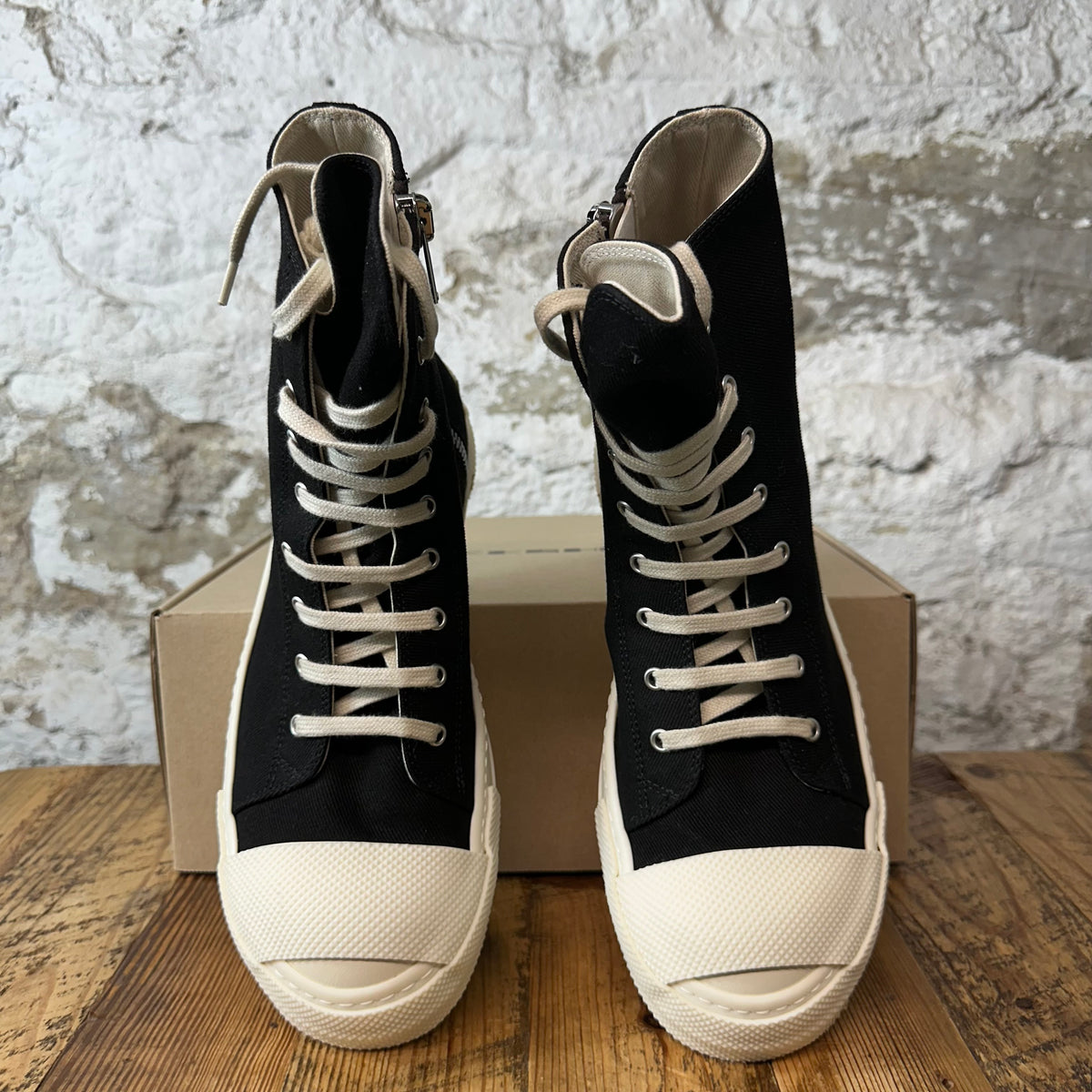 Rick Owens High DRKSDW Black Milk Sneaker Sz 10 (43)
