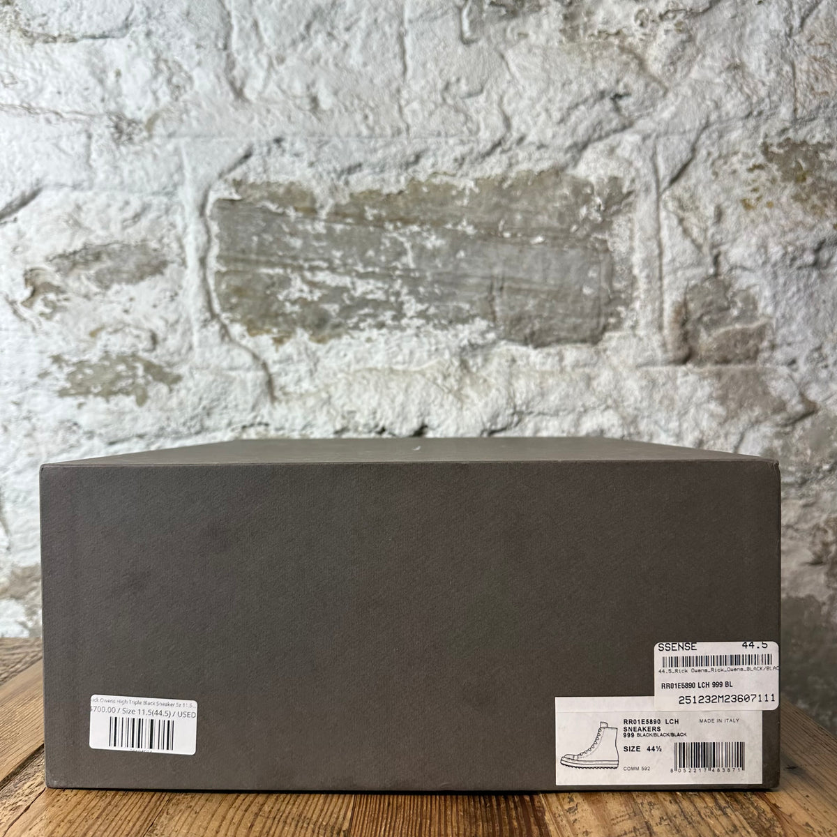 Rick Owens High Triple Black Sneaker Sz 11.5 (44.5)