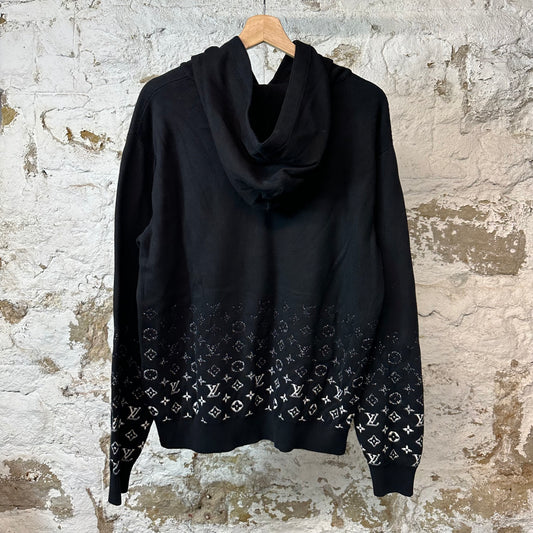 Louis Vuitton White Monogram Gradient Hoodie Black Sz M