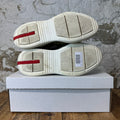 Prada Americas Cup Olive Patent Grey White Sneaker Sz 9