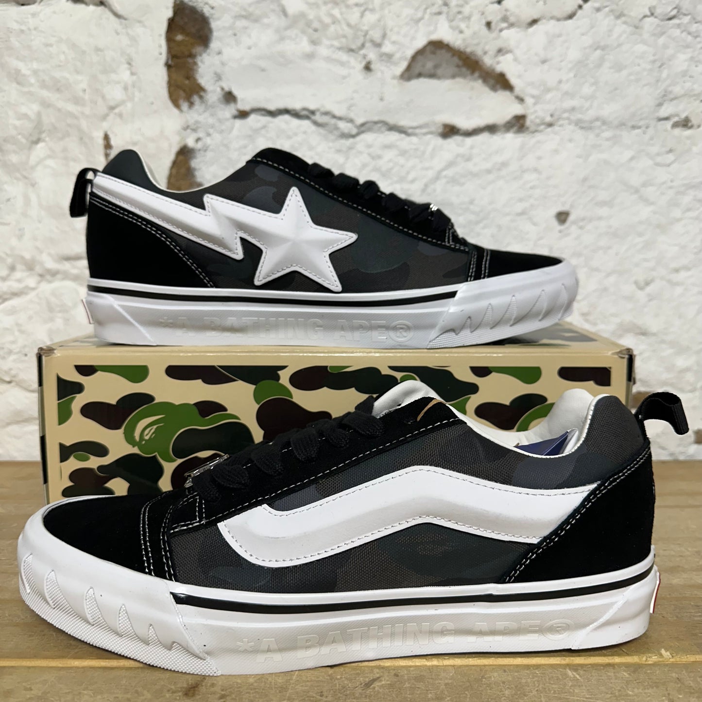 Vans Knu Skool Bape Camo Black Sz 11 DS
