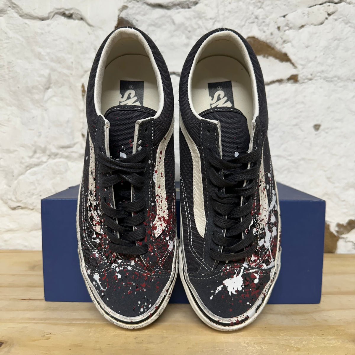 Vans Old Skool 36 Paint Splatter Charcoal Grey Sz 8.5