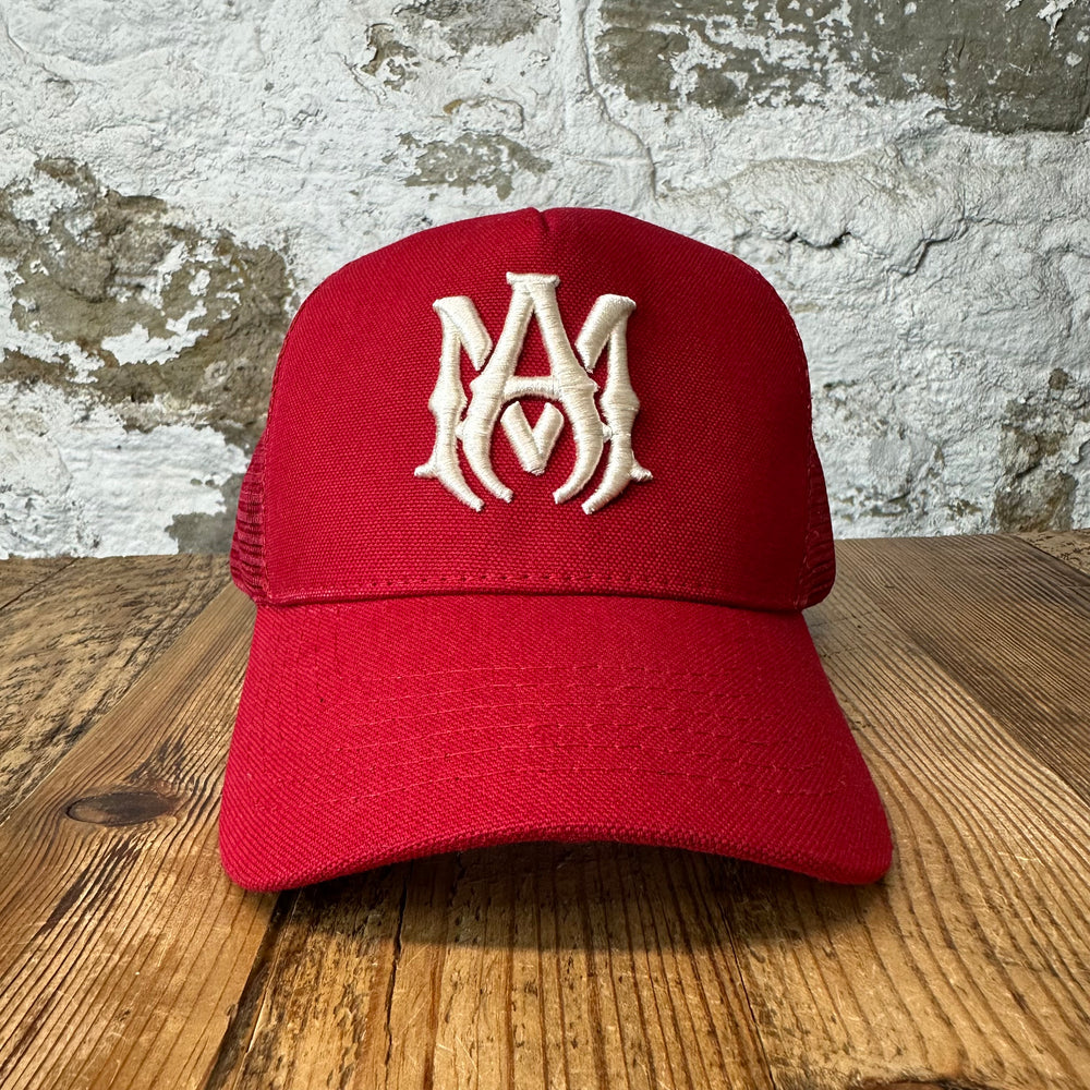 Amiri White MA Red Trucker Hat