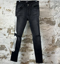 Amiri Knee Rip White Bone Black Denim Jeans Sz 31