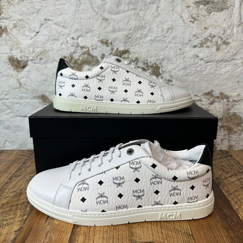 MCM White Visetos Monogram Sneaker Sz 10 (43) DS